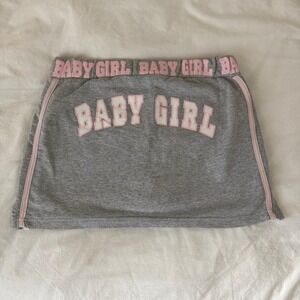 2000s Y2K Zoey Beth Baby Girl gray & pink mini skirt